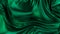Green emerald wavy cloth fabric abstract background, ultraviolet holographic foil texture, liquid petrol surface, Iridescent