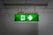 Green emergency exit sign