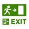 Green Emergency Exit Sign Set on White Background. Vector