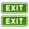 Green Emergency Exit Sign Set on White Background. Vector