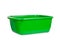 Green empty plastic bowl isolated