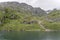 Green end of  narrow fjord , Trollfjord, Norway