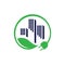 green energy building electrical logo design vector illustrations