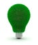 Green energy concept. Light bulb with green grass