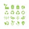 Green energy, eco friendly power vector icon set