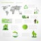 Green energy, ecology info graphics collection