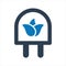 Green Energy icon. Leaf Plug Green Energy icon. Energy conservation icon