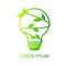 Green energy icon with plant bulb templates. Green concept. Safe idea. Eco-friendly concept