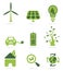 Green energy icon set