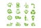 Green energy, icon set