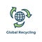 Green Energy icon showing global recycling efforts / clean energy solution