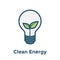 Green Energy icon showing with recyclable lightbulb / clean energy solution