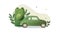 Green energy illustration. Electric car near charging station. Renewable energy concept. Vector illustration