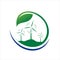 Green energy logo vector design with renewable icon template