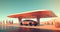 Green Energy in Nature\\\'s Embrace: Electric Car Refueling Station Desert, Promoting Eco-Friendly Future with Zero Emissions