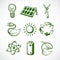 Green energy sketch icons