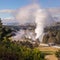 Green energy -  Wairakei geothermal power plant pipeline steam, New Zealand