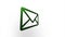 Green envelope icon flipping, rotation. Elegant 3d realistic light render. Seamless loop animation video