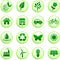Green Environmental Buttons