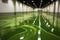 Green epoxy floor in a large space in a company