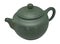 Green Ñeramic isolated old-fashioned teapot for tea ceremony