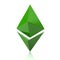 Green Ethereum cryptocurrency icon 3d illustration