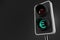 Green euro symbol inside traffic light