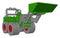 Green excavator, illustration, vector