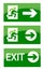 Green exit emergency sign