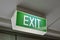 A green exit sign