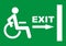 Green exit sign for disabled person, eps.