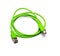 Green external hard disc usb cable cord. Isolated on white background.