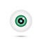 Green eye. Earth reflection in the eye. Vector icon