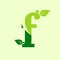 Green f letter with leaf logo