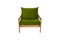 Green fabric and wood armchair modern designer