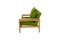 Green fabric and wood armchair modern designer
