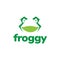Green face frog cute logo design vector graphic symbol icon sign illustration creative idea