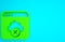 Green Failed access cloud storage icon isolated on blue background. Cloud technology data transfer and storage