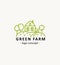 Green farm. Agricultural logo concept in linear style.