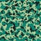 Green fashionable camouflage pattern. Army clothing style background. Forest masking camo. Vector
