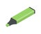Green felt tip marker pen isometric vector illustration drawing instrument for highlighting