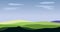 Green field blue mountain panorama color vector background parallax animation