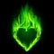 Green fiery heart.