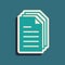 Green File document icon isolated on green background. Checklist icon. Business concept. Long shadow style. Vector