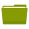 Green file folder icon, flat style