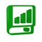 Green Financial book icon isolated on transparent background.