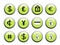 Green financial icon buttons