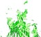 Green fire flames on a white background