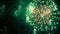 Green Firework celebrate anniversary happy new year 2023, 4th of july holiday festival. Green firework in night time celebrate
