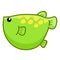 Green fish cute cartoon